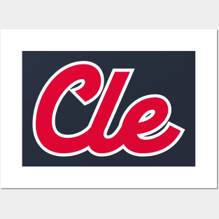 Cleveland 'CLE' Baseball Script Fan T-Shirt: Swing Big with Bold Cleveland Style and Passion for the Game! Posters and Art